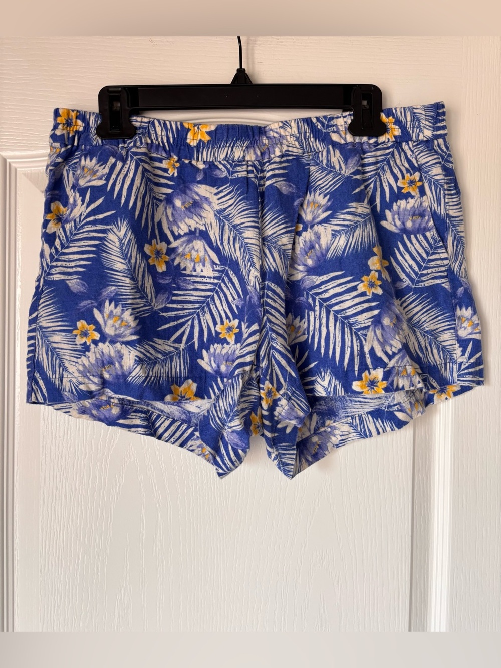 Kut from the Kloth tropical print linen shorts floral blue women’s size 10
